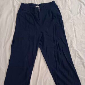 Linen blend wide-leg pants